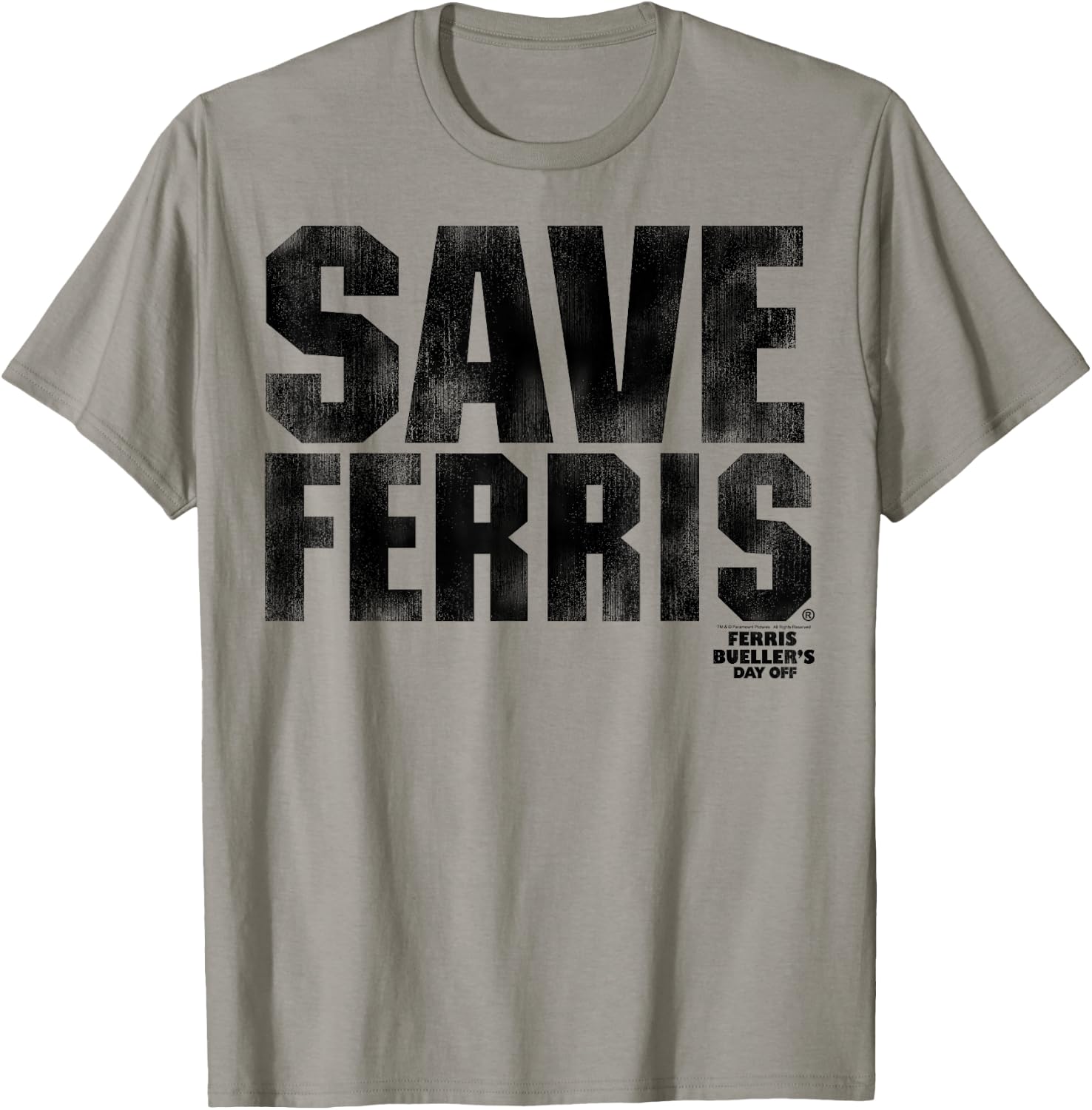 Ferris Bueller's Day Off Save Ferris Bold Black Type Graphic T-Shirt - T-Shirt | Sand