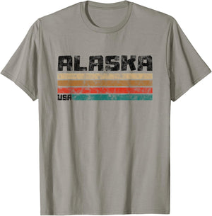 Alaska AK Retro Vintage Shirt Gift Men Women Kids T-Shirt - T-Shirt | Sand