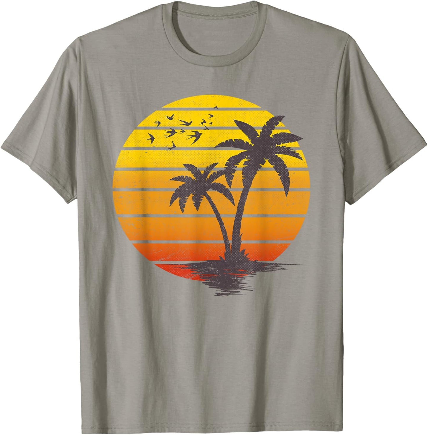 Retro Vintage sunset coco palm tree shirts tropical beach T-Shirt - T-Shirt | Sand