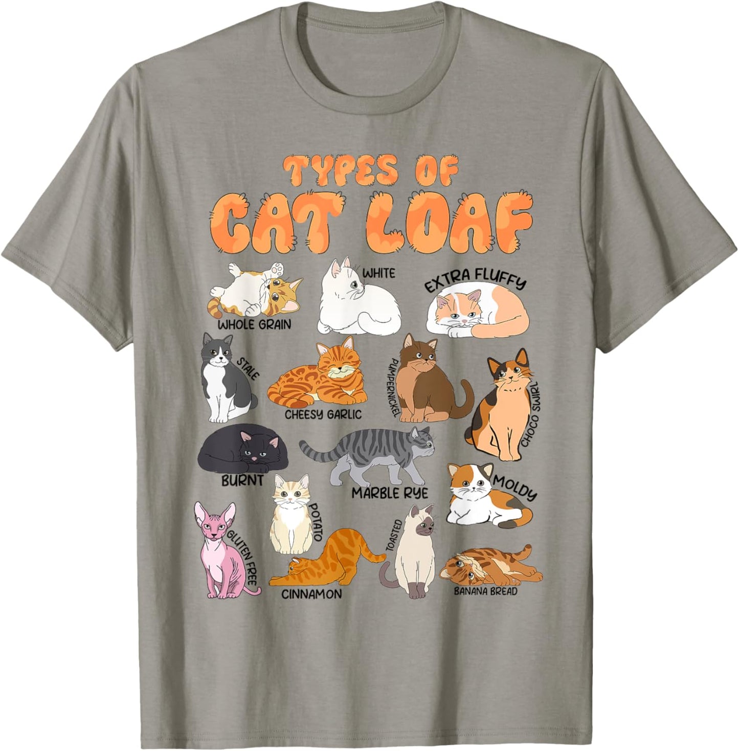 Teen Girl Types of Cat Loaf Cute Funny Tabby Tuxedo Cat Mom T-Shirt - T-Shirt | Sand