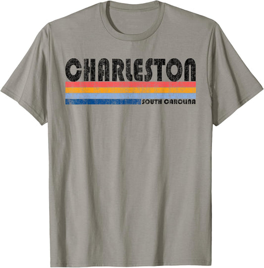 Vintage 1980s Style Charleston, SC T-Shirt - T-Shirt | Sand