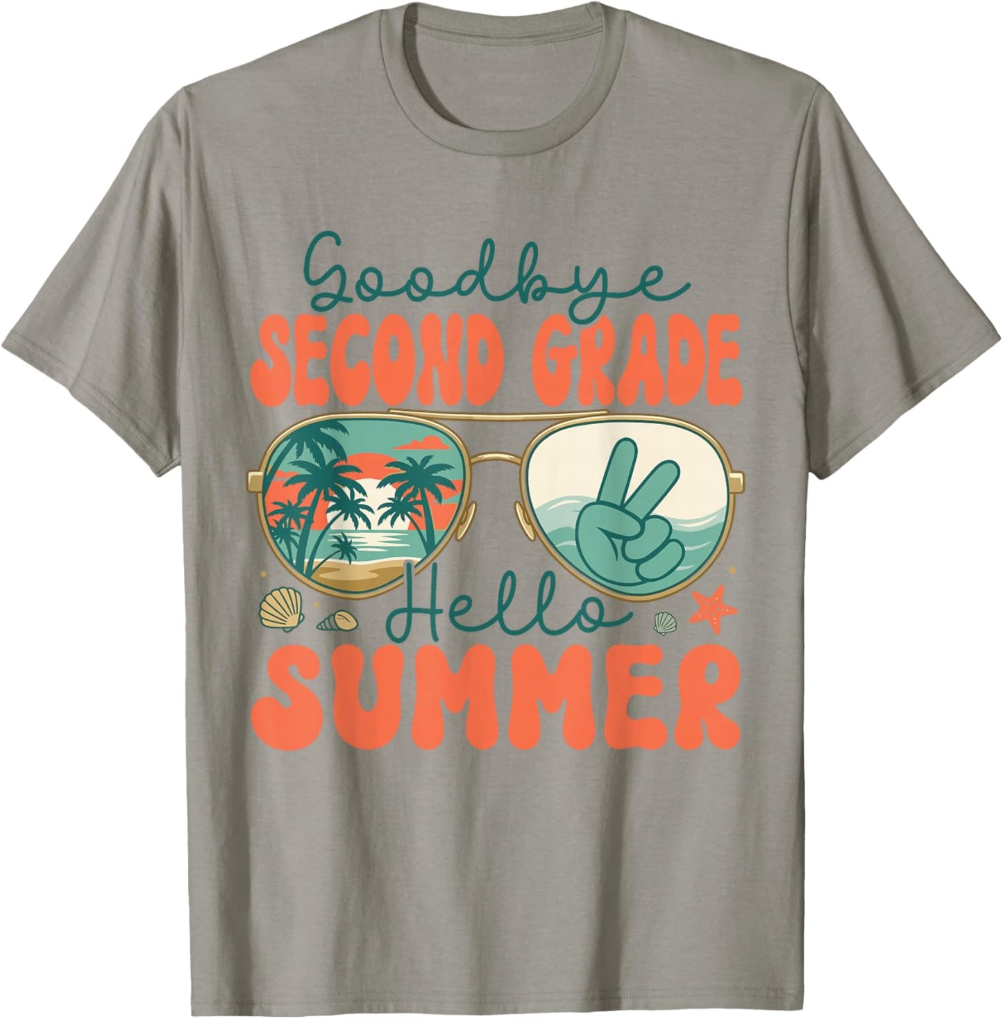 Goodbye Second Grade Hello Summer 2nd Grade Last Day School T-Shirt - T-Shirt | Sand