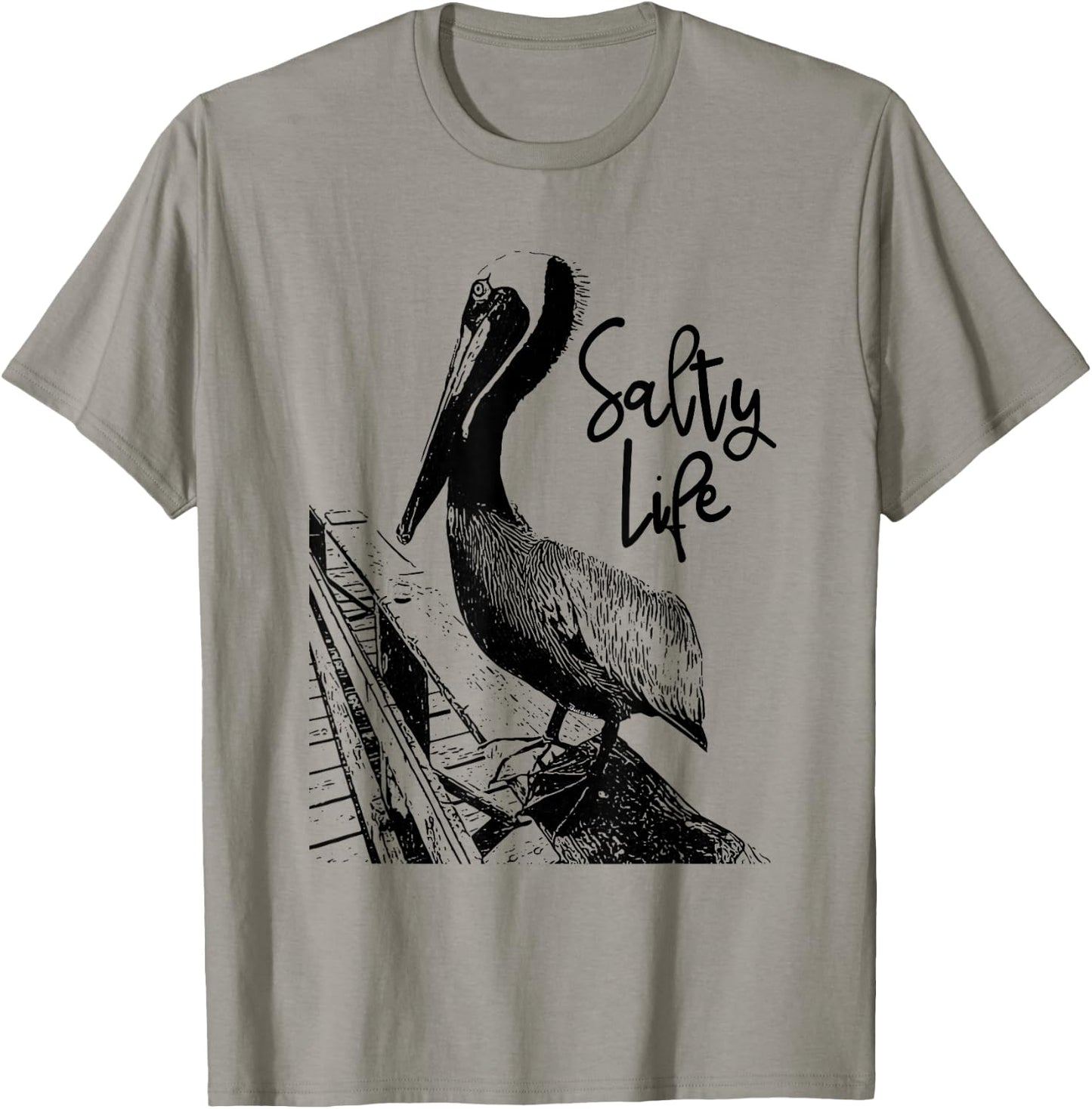 Salty Life Pelican Art T-Shirt - T-Shirt | Sand