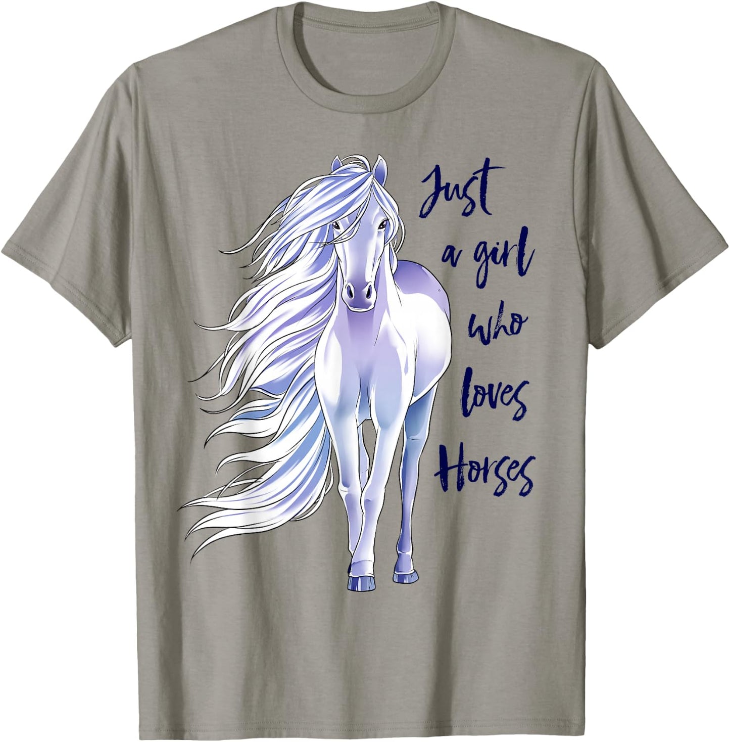 Horse Just a Girl Who Loves Horseback Riding Equestrian Farm T-Shirt - T-Shirt | Sand