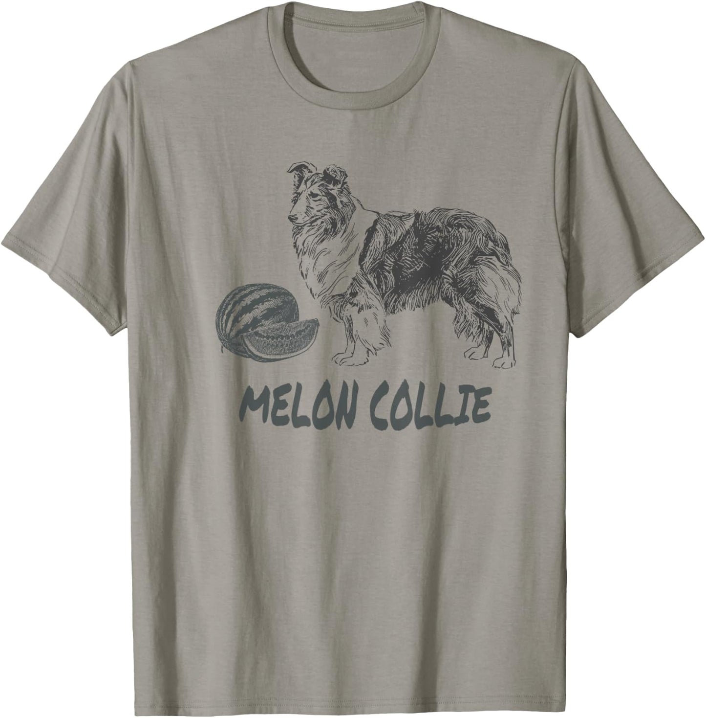Funny MELLON COLLIE Dog Pun Illustration Gift Women Kids T-Shirt - T-Shirt | Sand