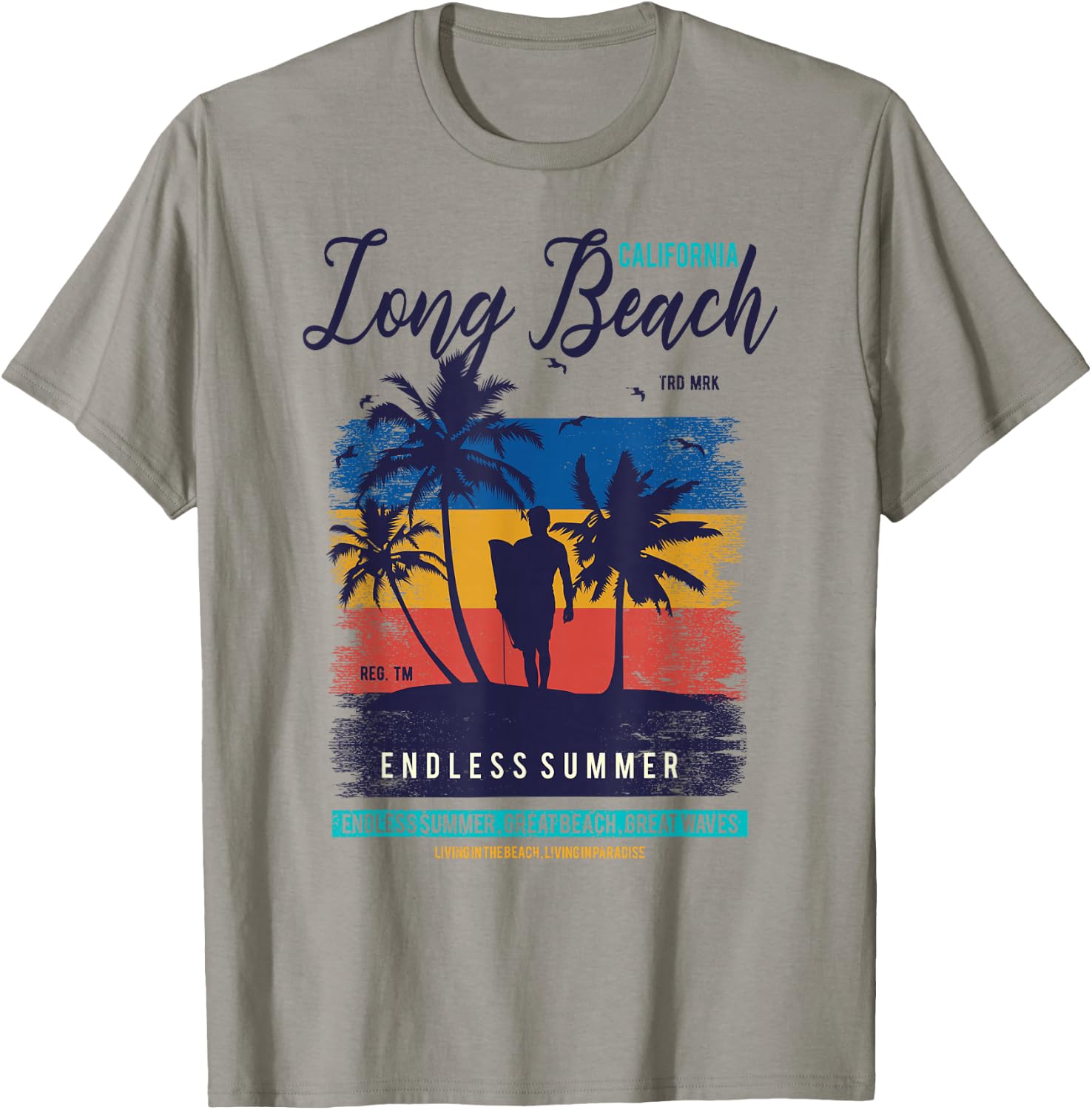 Retro California Long Beach Shirt - 70s 80s Long Beach Shirt Men Women Kids T-Shirt - T-Shirt | Sand