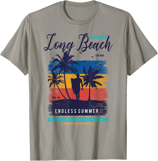 Retro California Long Beach Shirt - 70s 80s Long Beach Shirt Men Women Kids T-Shirt - T-Shirt | Sand