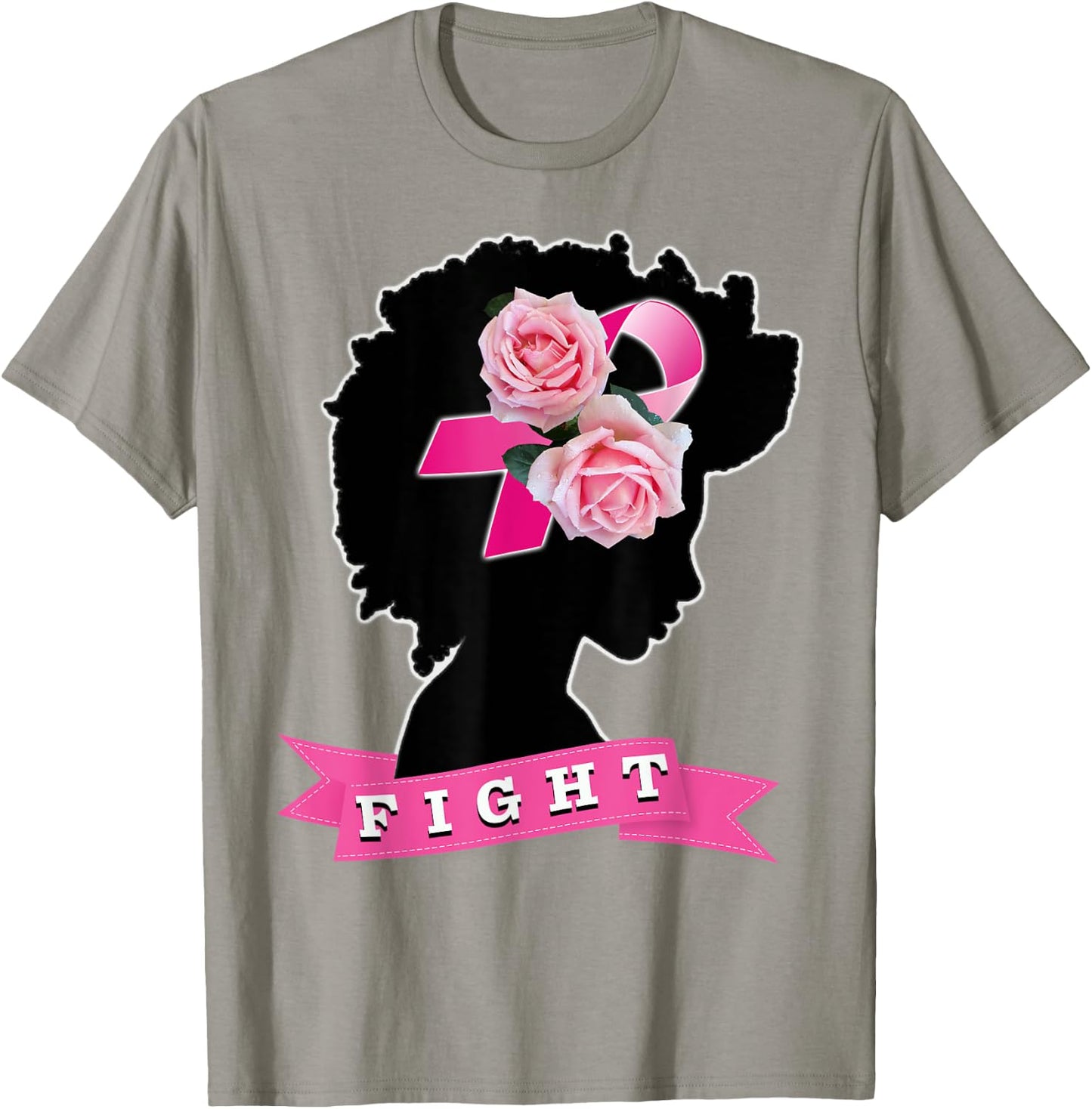 Black Women Breast Cancer Awareness T-Shirt - T-Shirt | Sand
