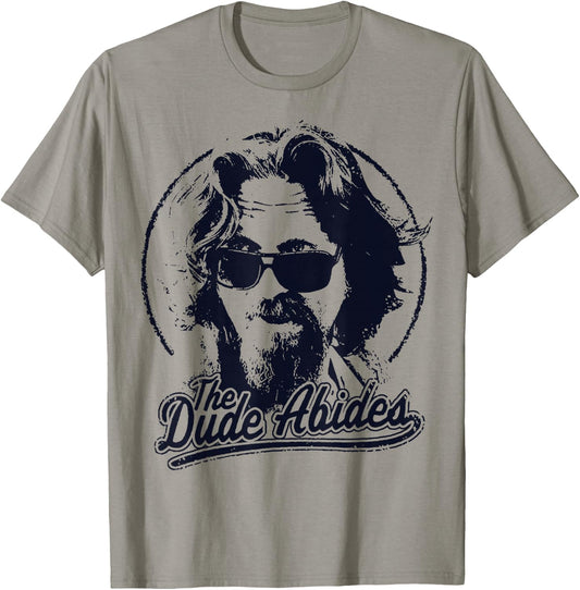 The Big Lebowski The Dude Abides Classic Circle Logo T-Shirt - T-Shirt | Sand