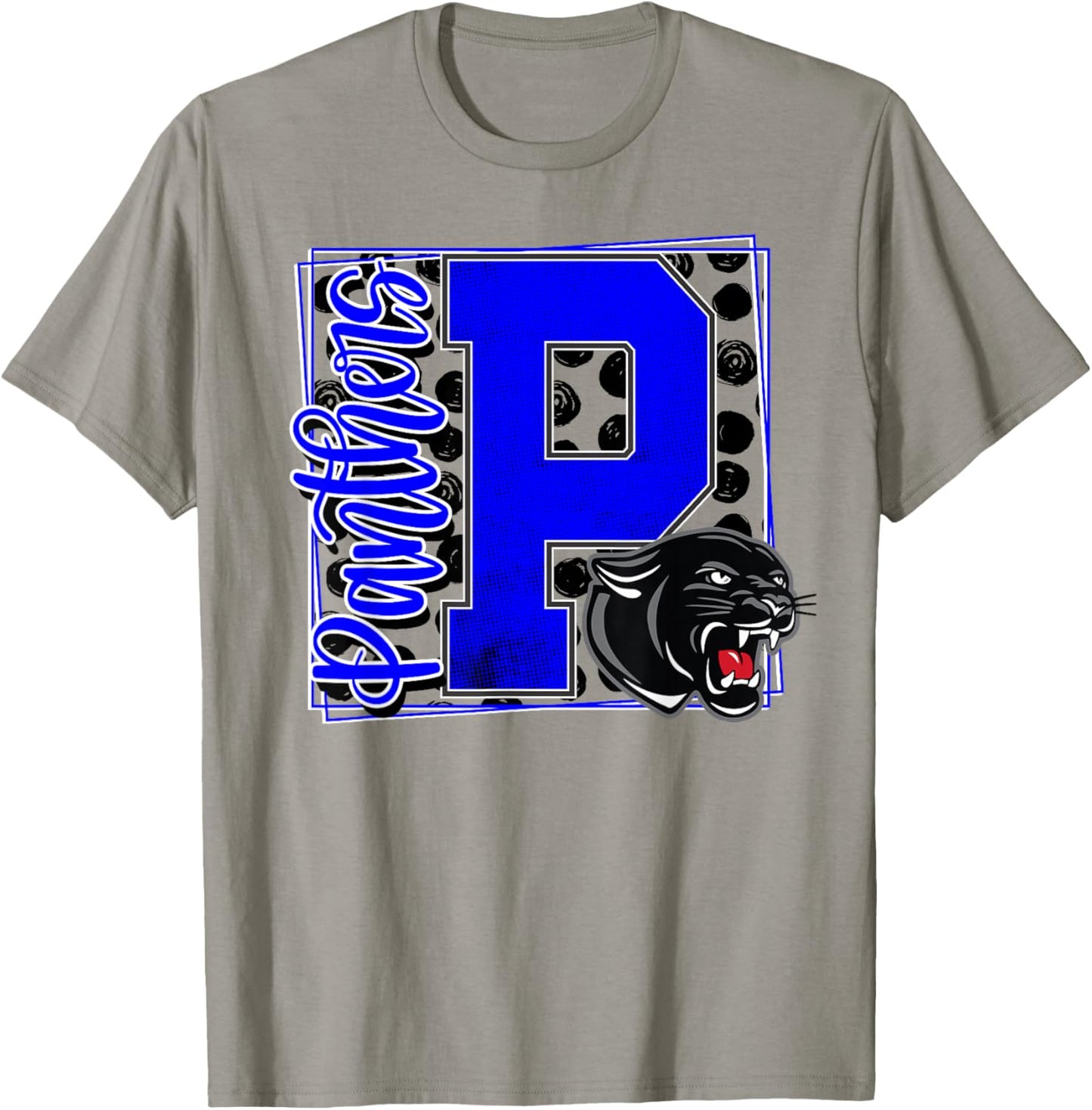 Panthers School Spirit Game Day Mascot Blue Panther Pride T-Shirt - T-Shirt | Sand