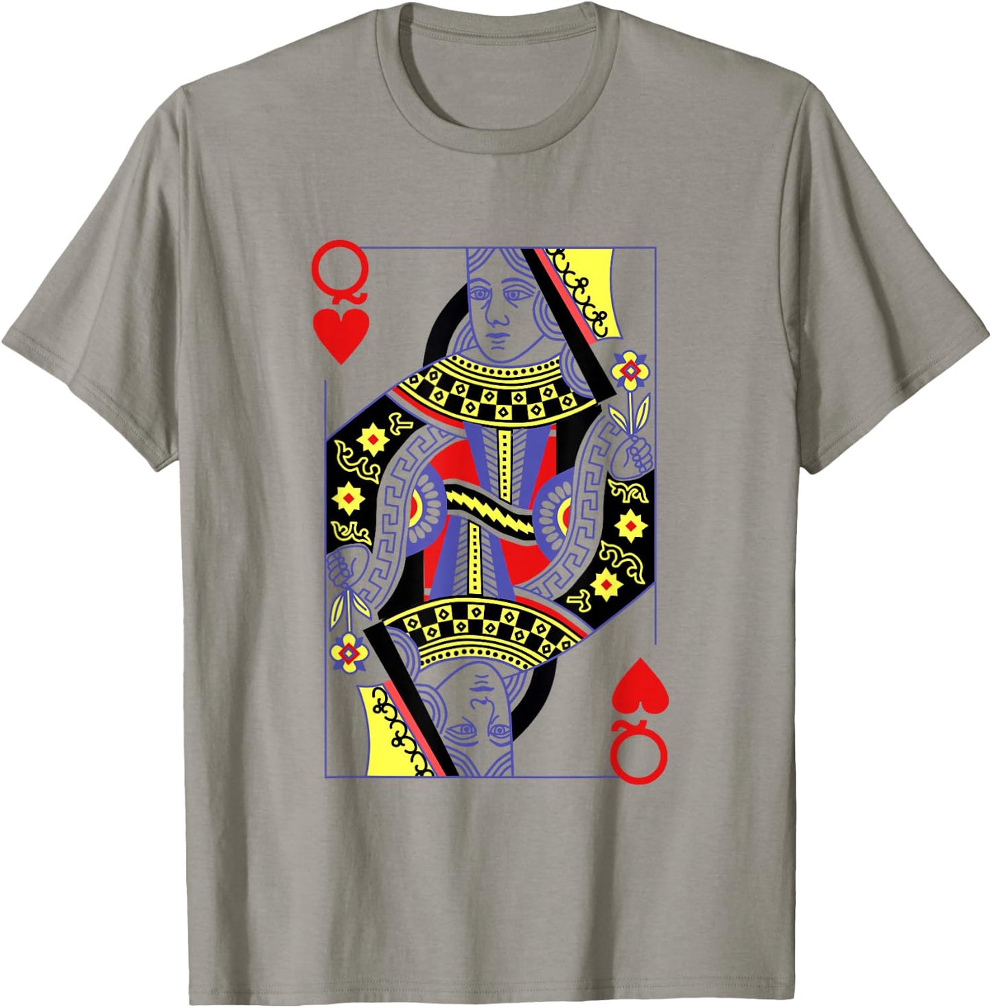 Queen Of Hearts Deck Of Cards Playing Cards Halloween Poker T-Shirt - T-Shirt | Sand