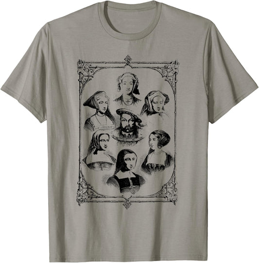 Henry the Eighth Wives European History Royalty VIII T-Shirt - T-Shirt | Sand