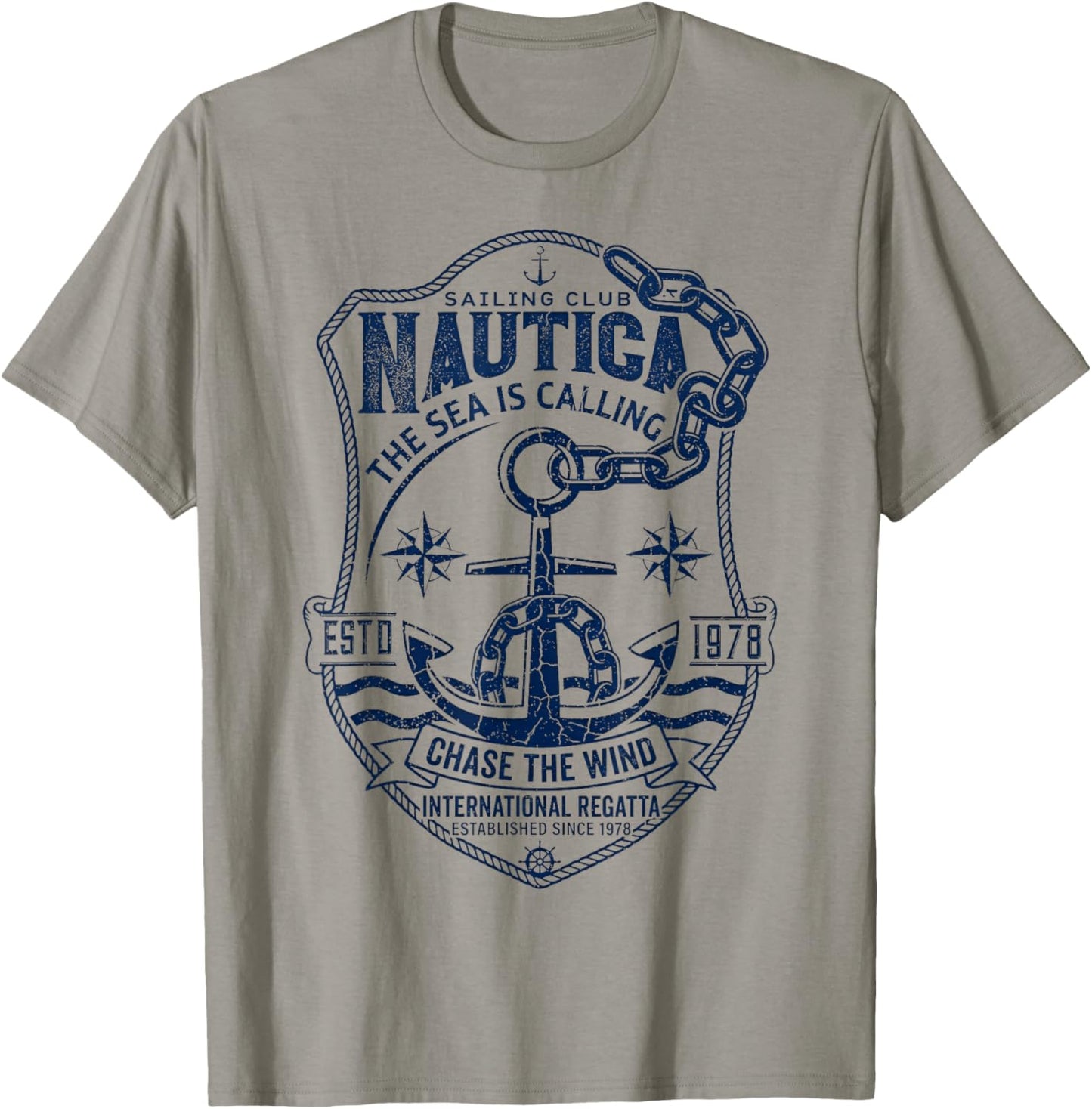 Nautica Sailing Club Vintage Anchor International Regatta T-Shirt - T-Shirt | Sand