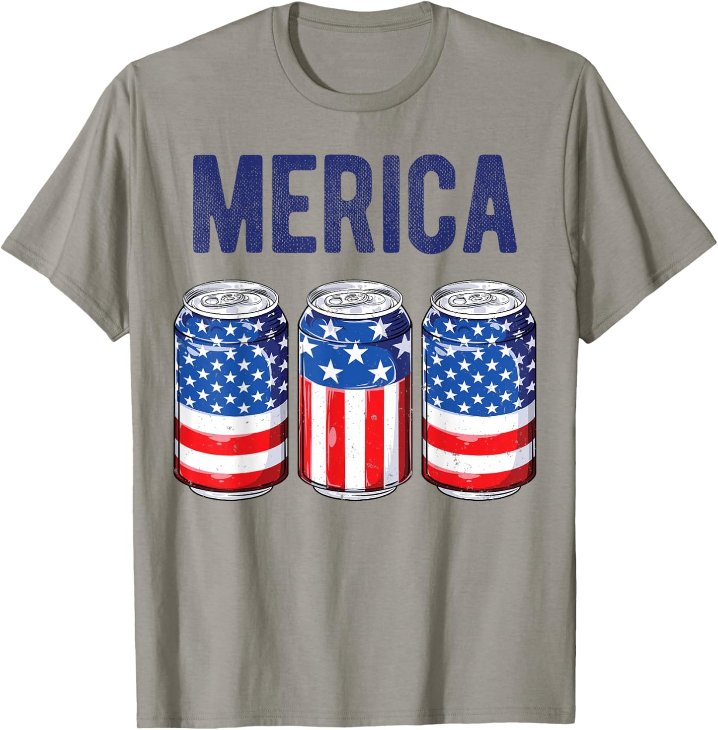 Beer American Flag 4th of July Men Women Merica USA Drinking T-Shirt - T-Shirt | Sand