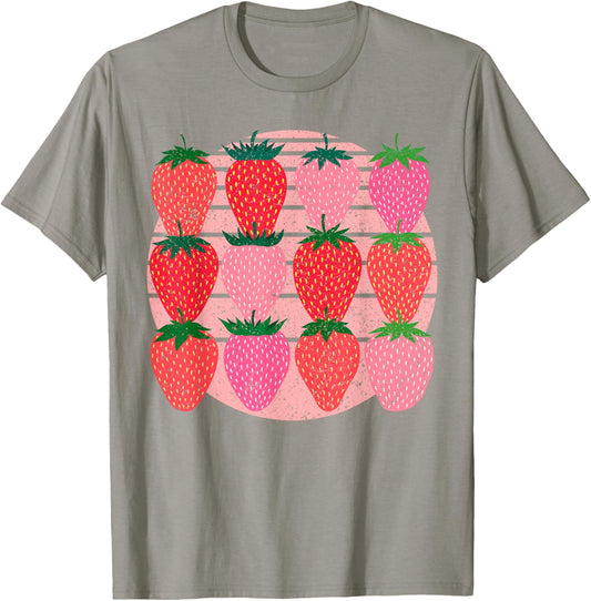 Retro Strawberry Boho Sweet Berry Cottagecore T-Shirt - T-Shirt | Sand