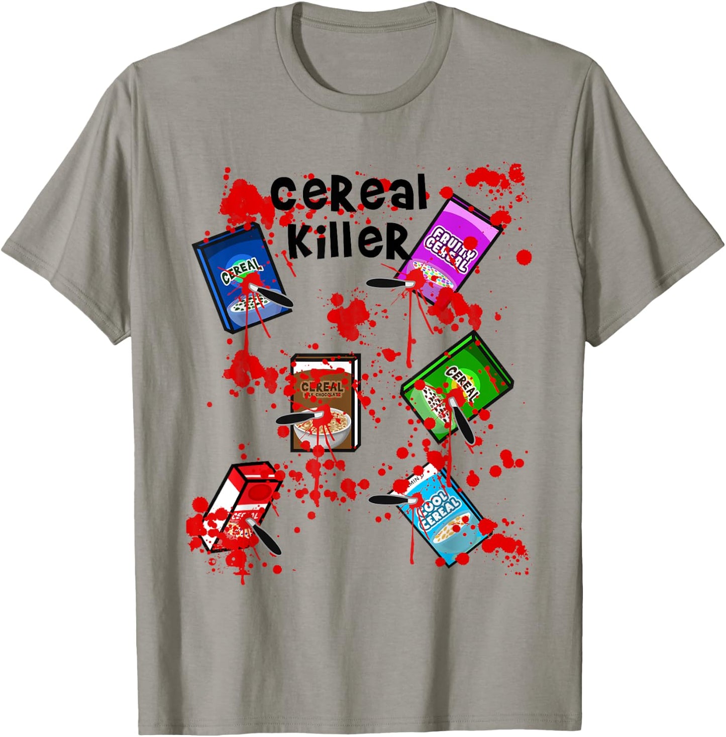 Cereal Killer Funny Easy Lazy Last Minute Halloween Costume T-Shirt - T-Shirt | Sand