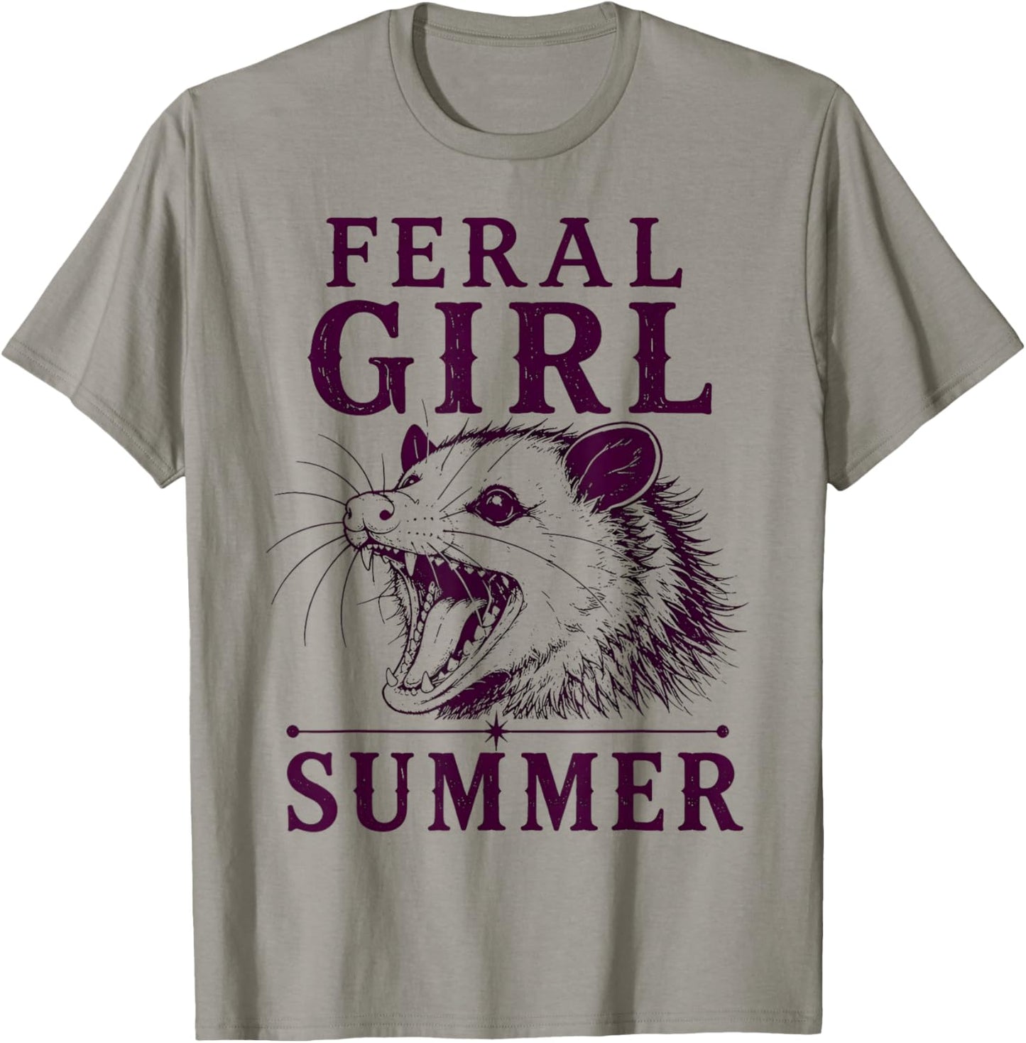Feral Girl Summer Opossum Vintage T-Shirt - T-Shirt | Sand