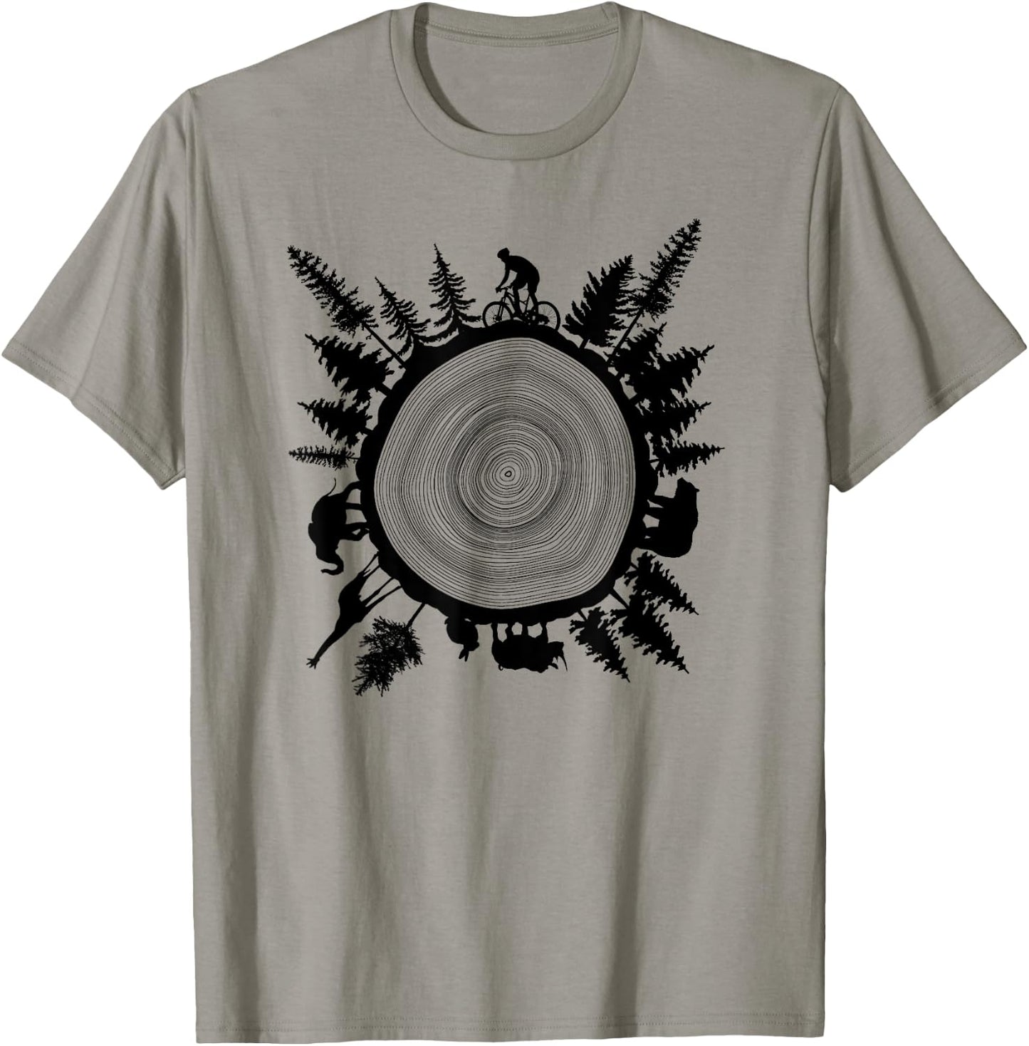 Into The Woods - Tree Ring T Shirt Design T-Shirt - T-Shirt | Sand