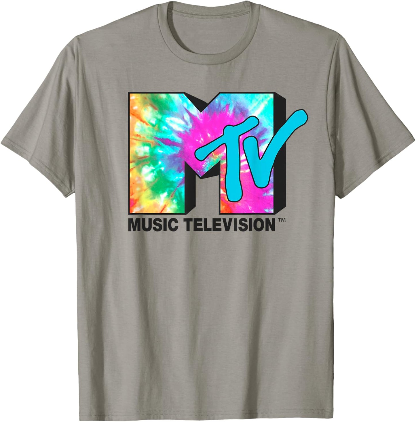 MTV Bright Rainbow Tie Dye Logo Small T-Shirt - T-Shirt | Sand
