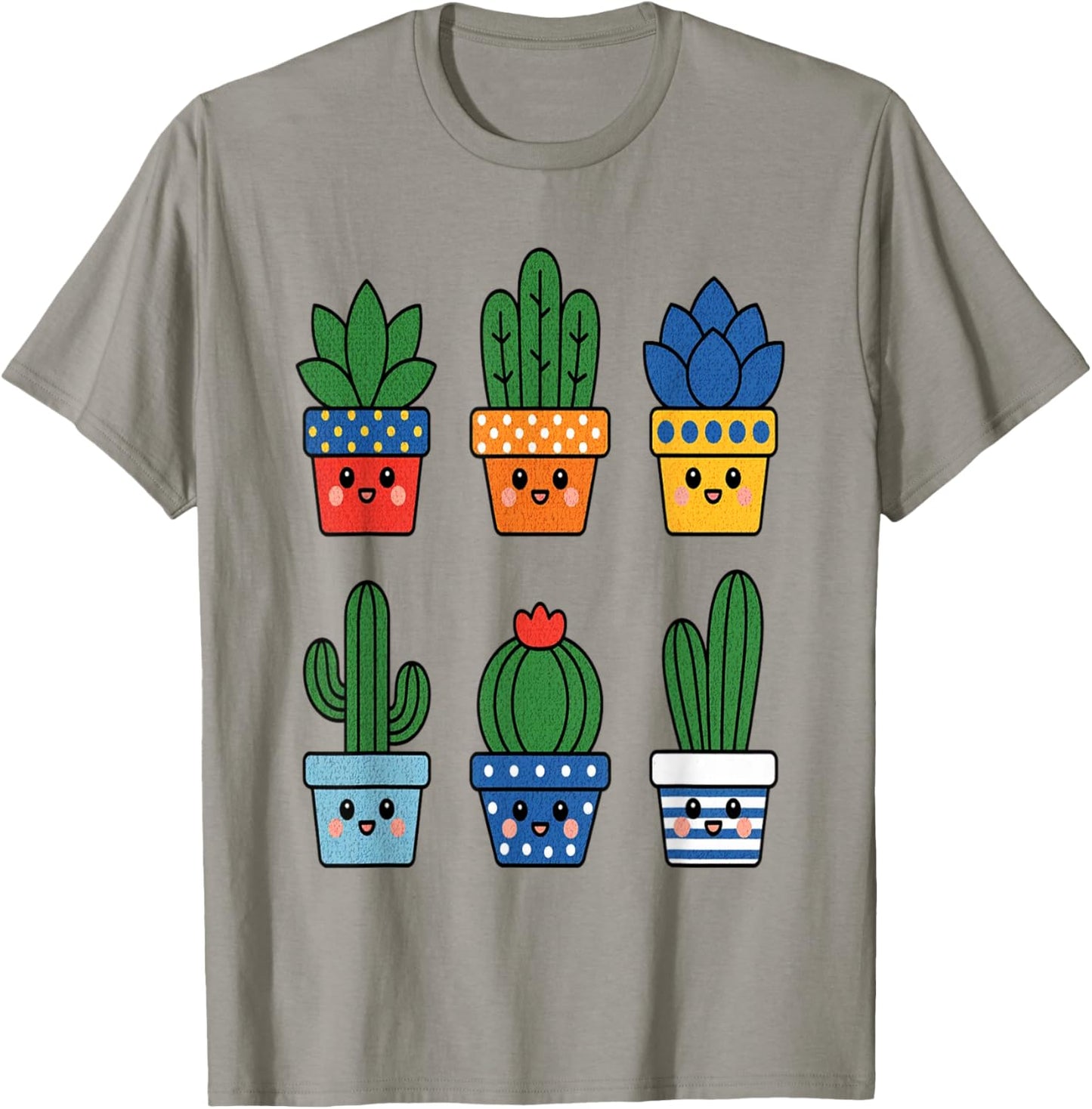 Cute Cactus pots Men Women Kids Toddlers Boys Girls T-Shirt - T-Shirt | Sand