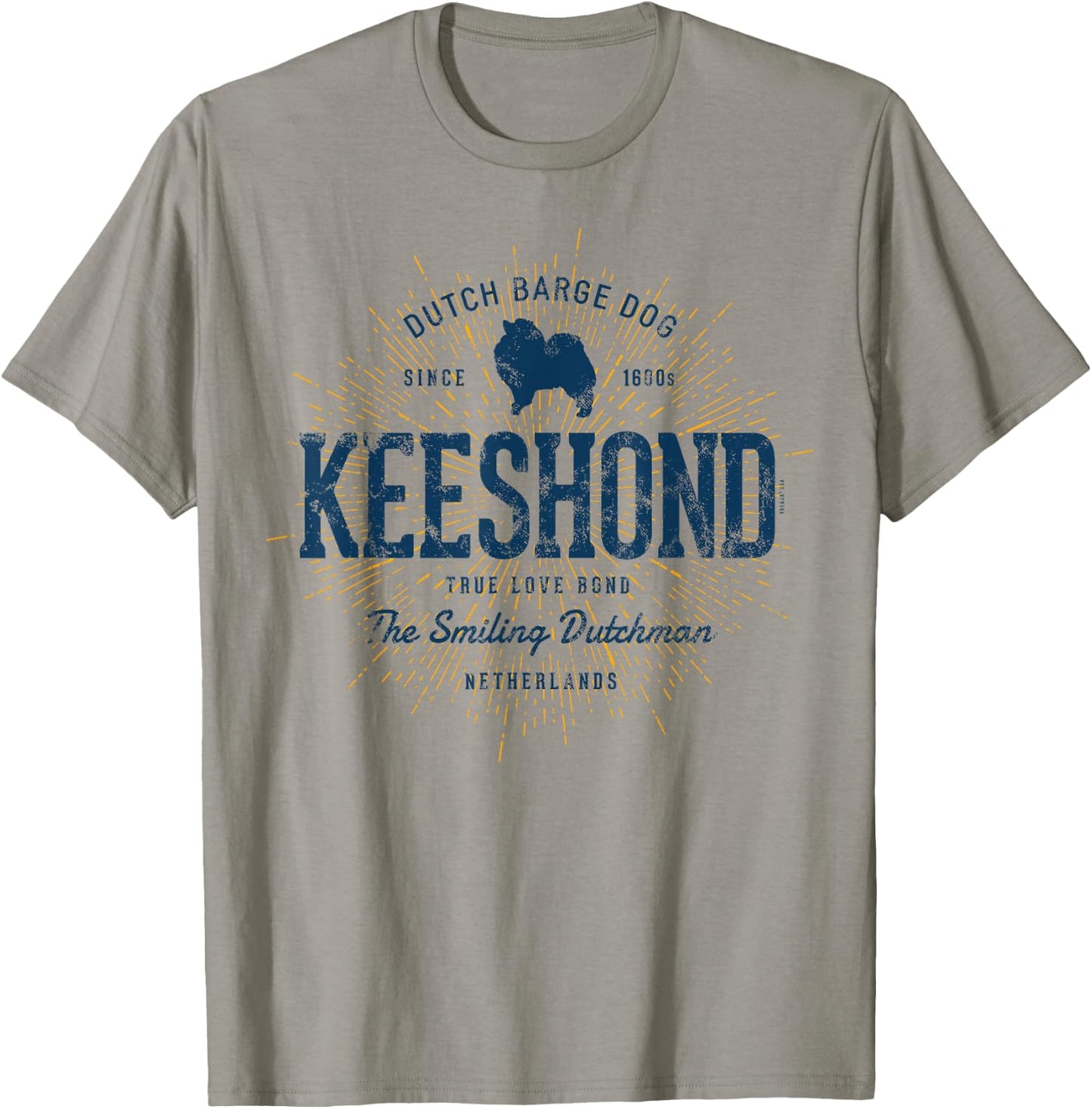 Kees Dog Vintage Keeshond Retro T-Shirt - T-Shirt | Sand