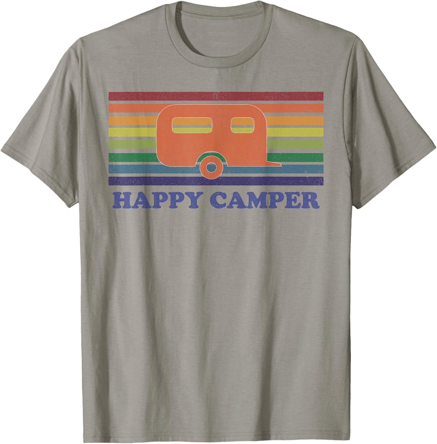 Happy Camper Shirt Vintage Camping T-Shirt - T-Shirt | Sand