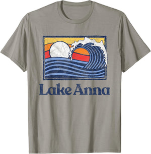 Lake Anna Retro Surfer Vintage Beach & Wave Graphic Women Kids T-Shirt - T-Shirt | Sand
