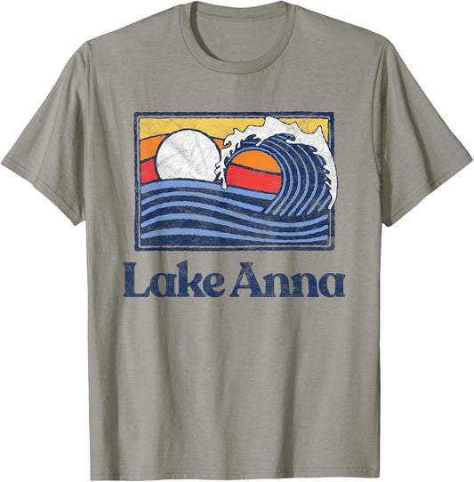 Lake Anna Retro Surfer Vintage Beach & Wave Graphic Women Kids T-Shirt - T-Shirt | Sand