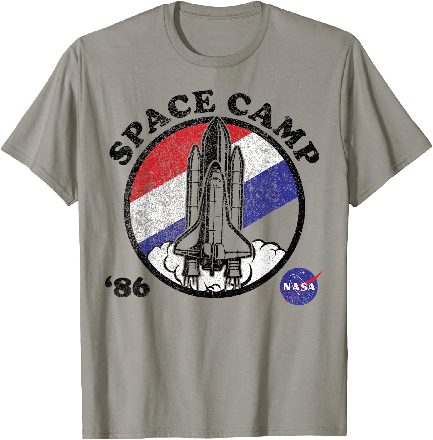 NASA Space Camp Red White Blue '86 Badge T-Shirt - T-Shirt | Sand