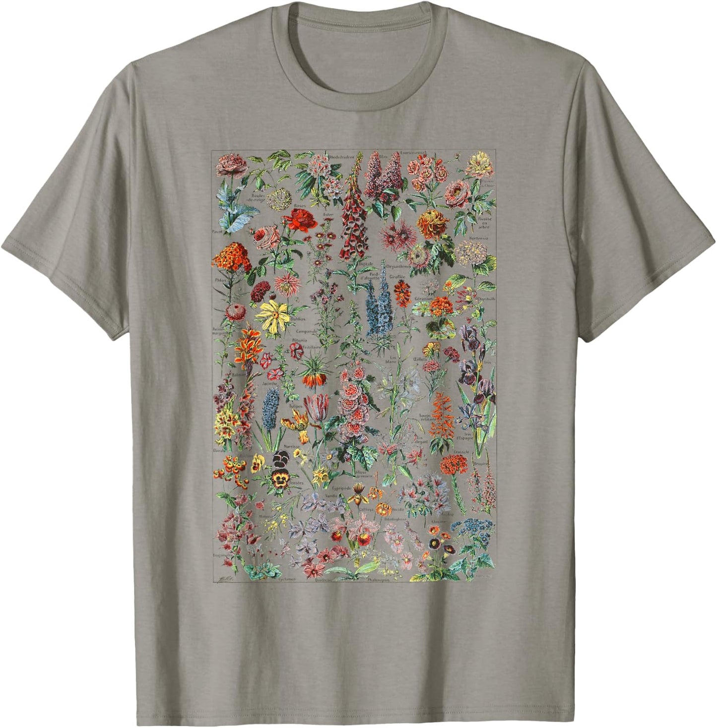 Vintage Flower Botanical Chart flower chart T-Shirt - T-Shirt | Sand
