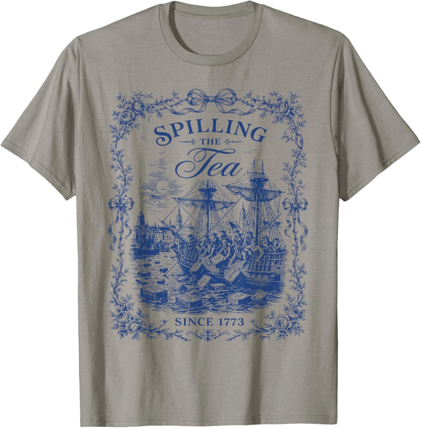 Spilling The Tea Since 1773 Vintage Us History Teacher T-Shirt - T-Shirt | Sand
