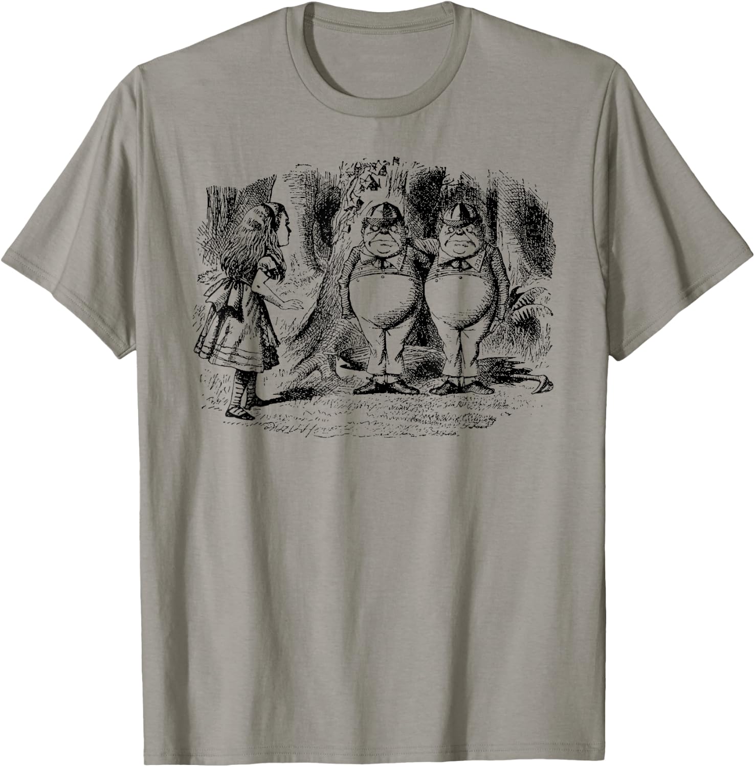 Alice Tweedle Dee and Tweedle Dum in Wonderland T-Shirt - T-Shirt | Sand