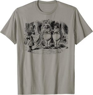 Alice Tweedle Dee and Tweedle Dum in Wonderland T-Shirt - T-Shirt | Sand