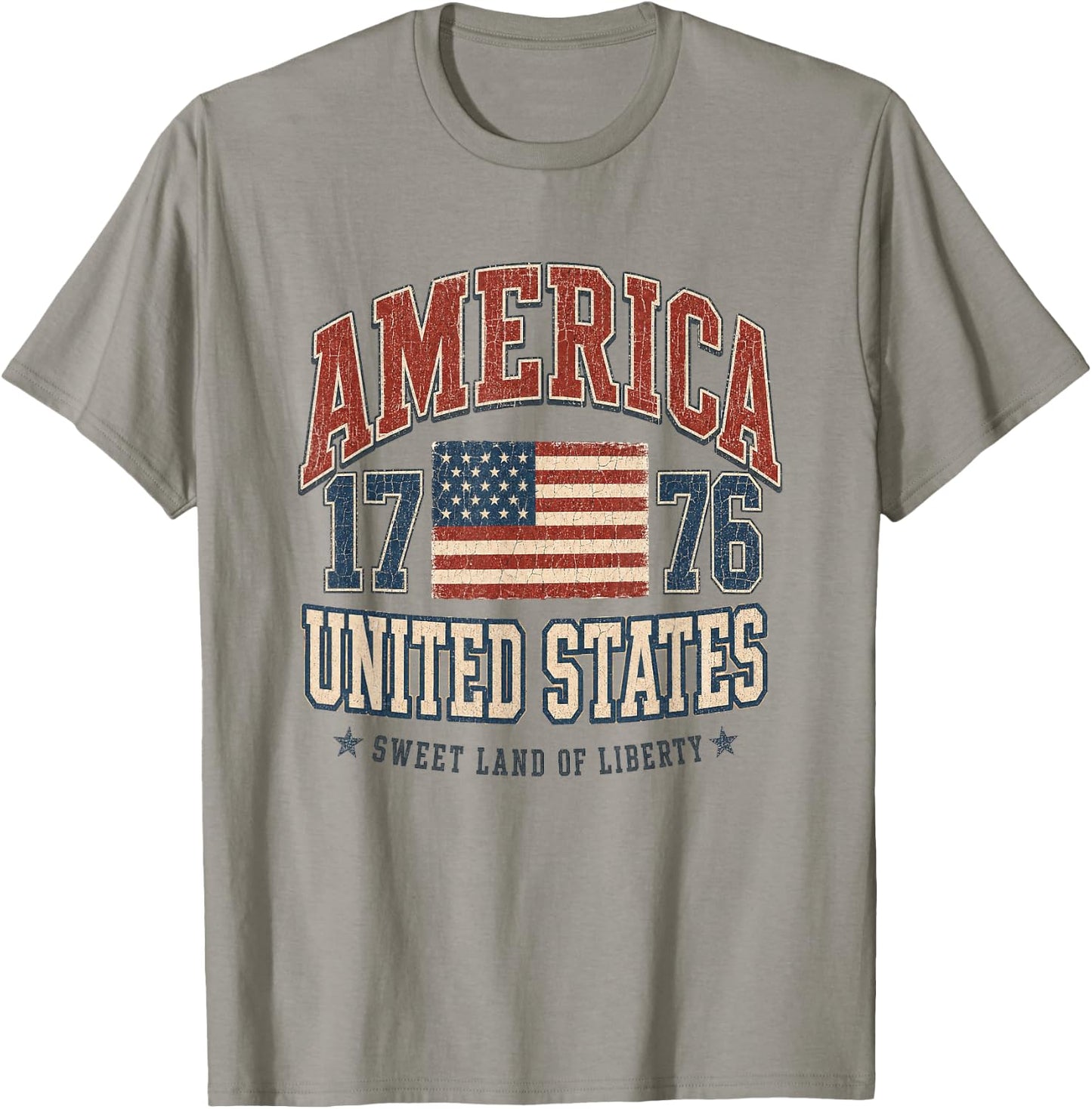 4th July America 1776 United States Patriotic Flag Vintage T-Shirt - T-Shirt | Sand