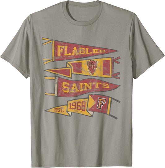 Flagler College Saints Distressed Pennants T-Shirt - T-Shirt | Sand
