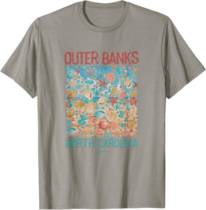 JCombs: Outer Banks, NC, Seashell Rain T-Shirt - T-Shirt | Sand