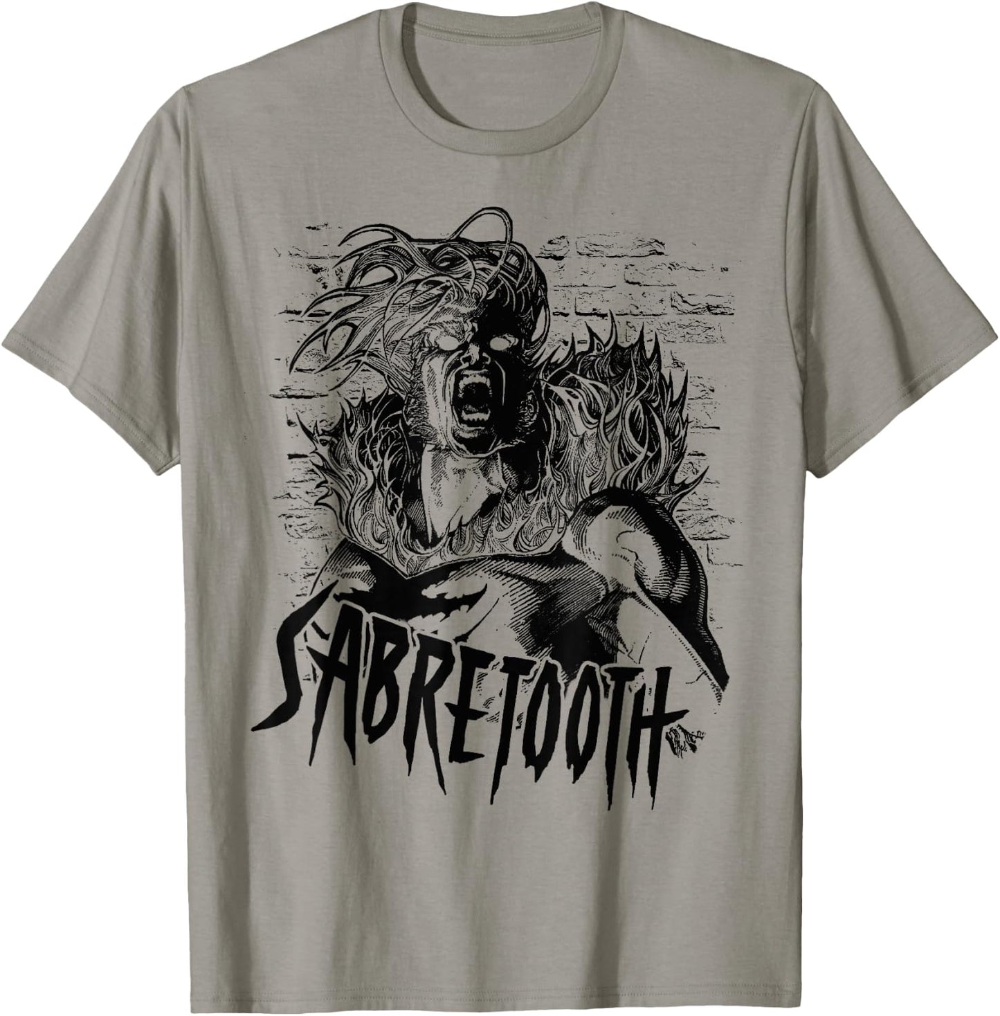 Marvel X-Men Sabretooth Tonal Blackout Graphic T-Shirt - T-Shirt | Sand