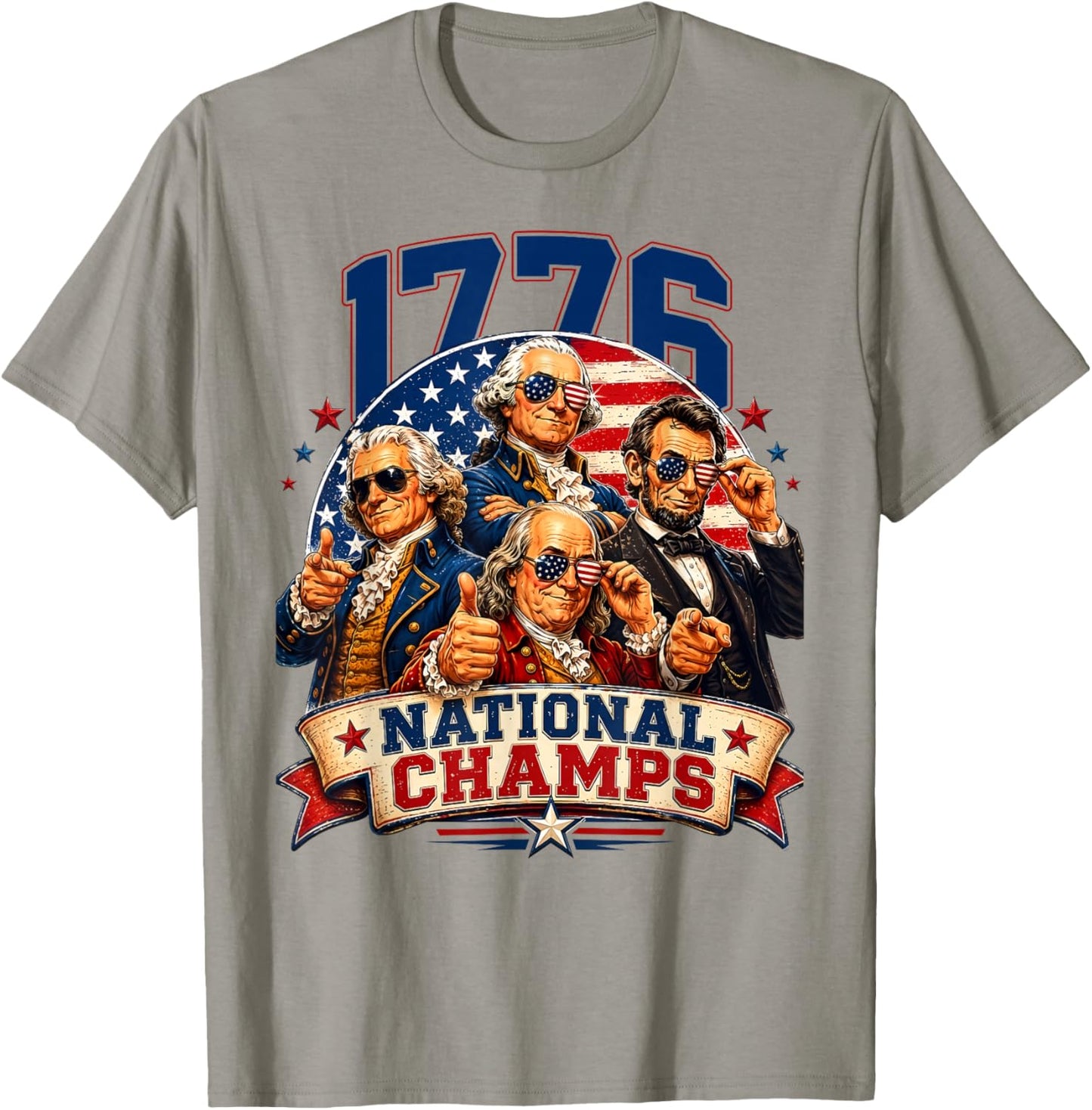 1776 National Champs Funny Patriotic 250 Yearas 4th of July T-Shirt - T-Shirt | Sand