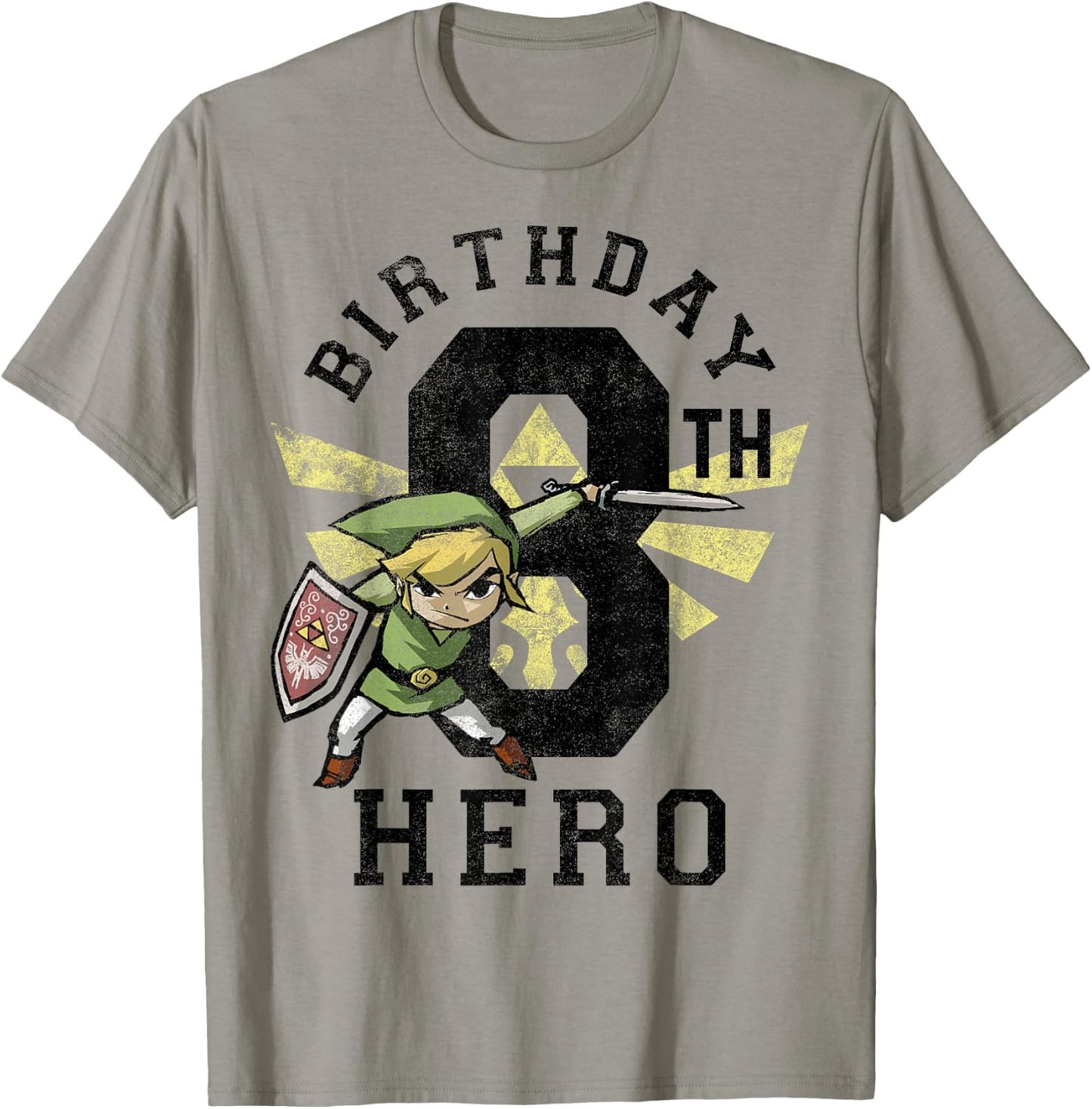 Legend Of Zelda Link 8th Birthday Hero Triforce Logo T-Shirt - T-Shirt | Sand