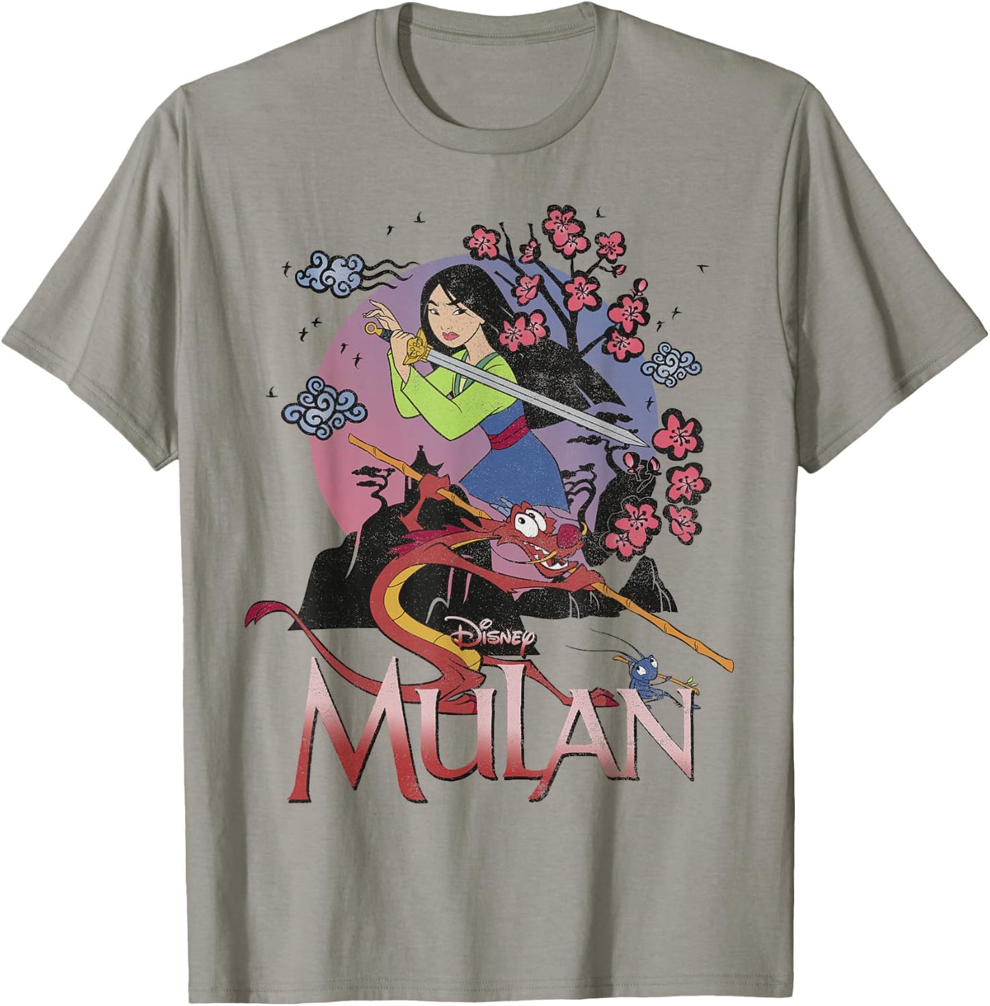 Disney Mulan and Mushu Collage Portrait Logo Small T-Shirt - T-Shirt | Sand