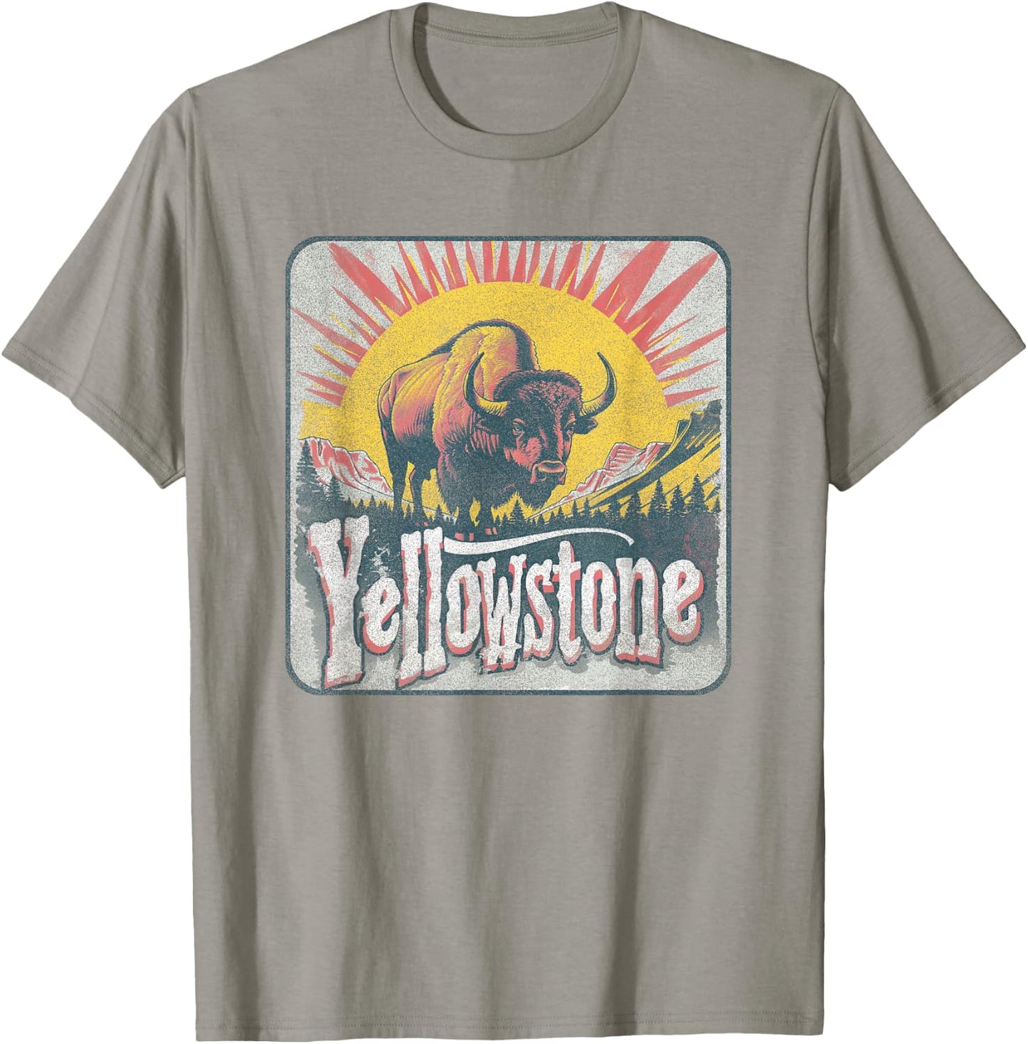 Yellowstone - US National Park Vintage Men Women Kids Retro T-Shirt - T-Shirt | Sand