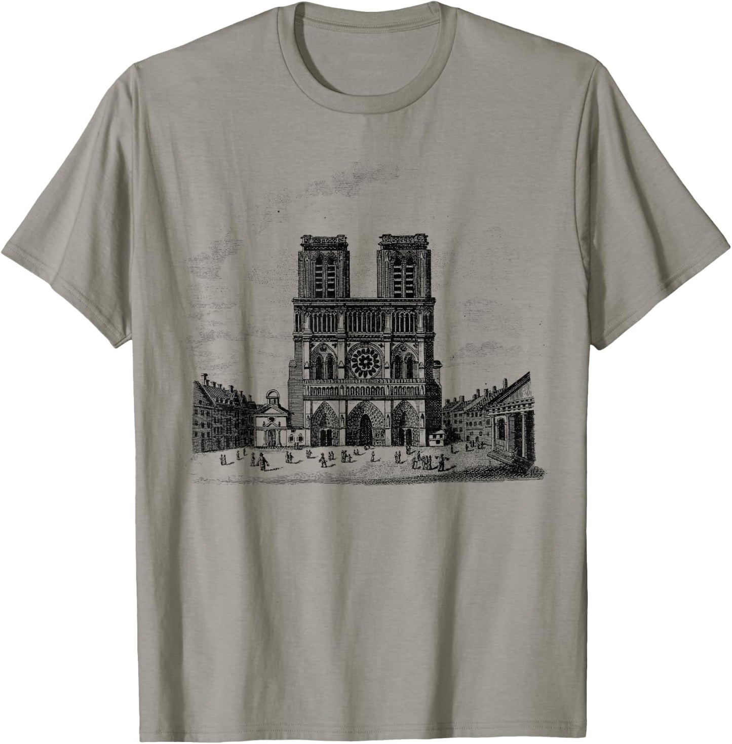 Notre Dame Paris France French Cathedral T-Shirt - T-Shirt | Sand