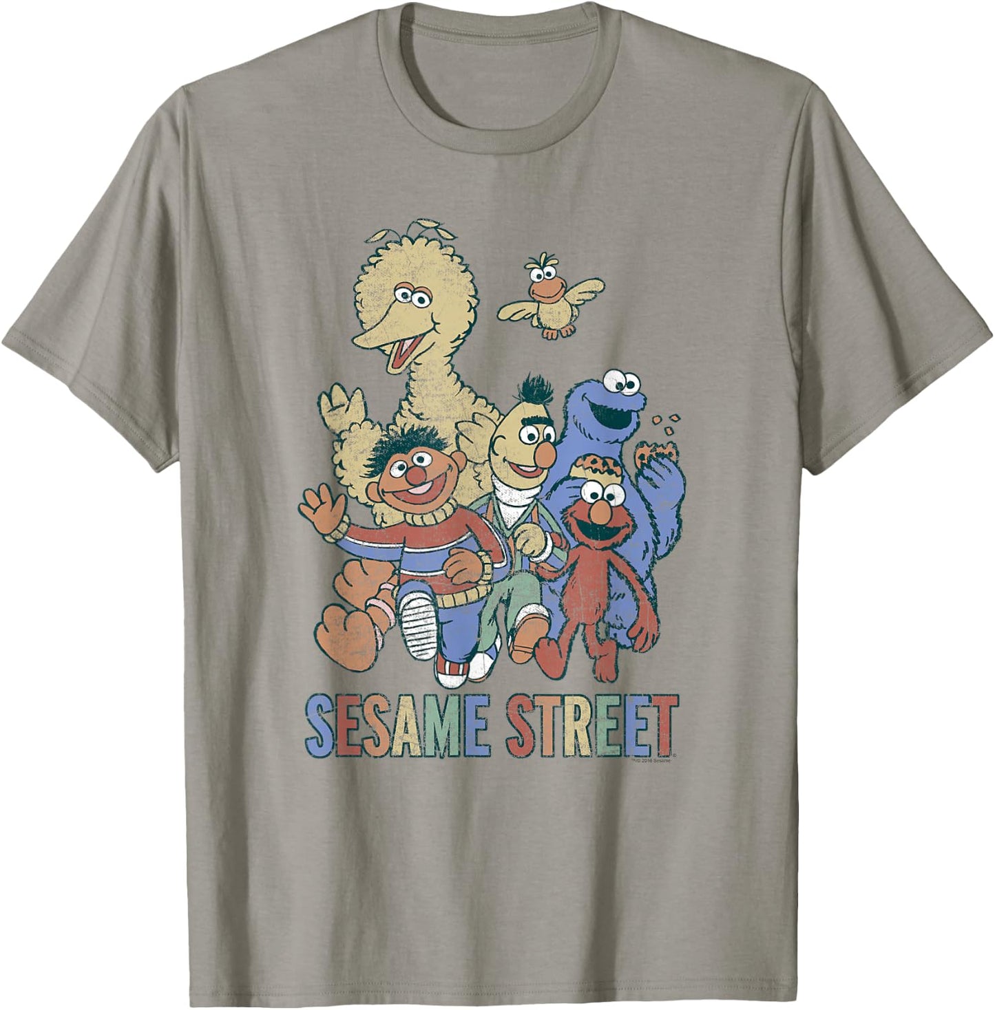 Sesame Street Colorful Group T-Shirt - T-Shirt | Sand