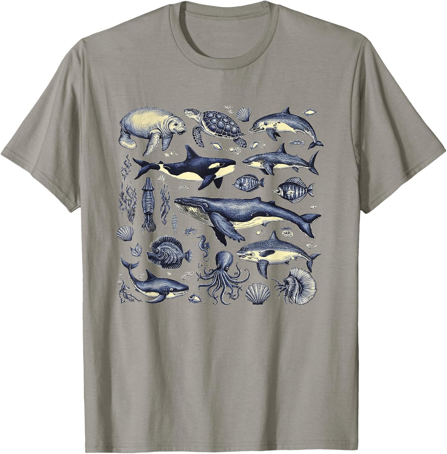 Vintage 90s Tattoo Sea Animal Ocean Nature Ocean Wildlife T-Shirt - T-Shirt | Sand