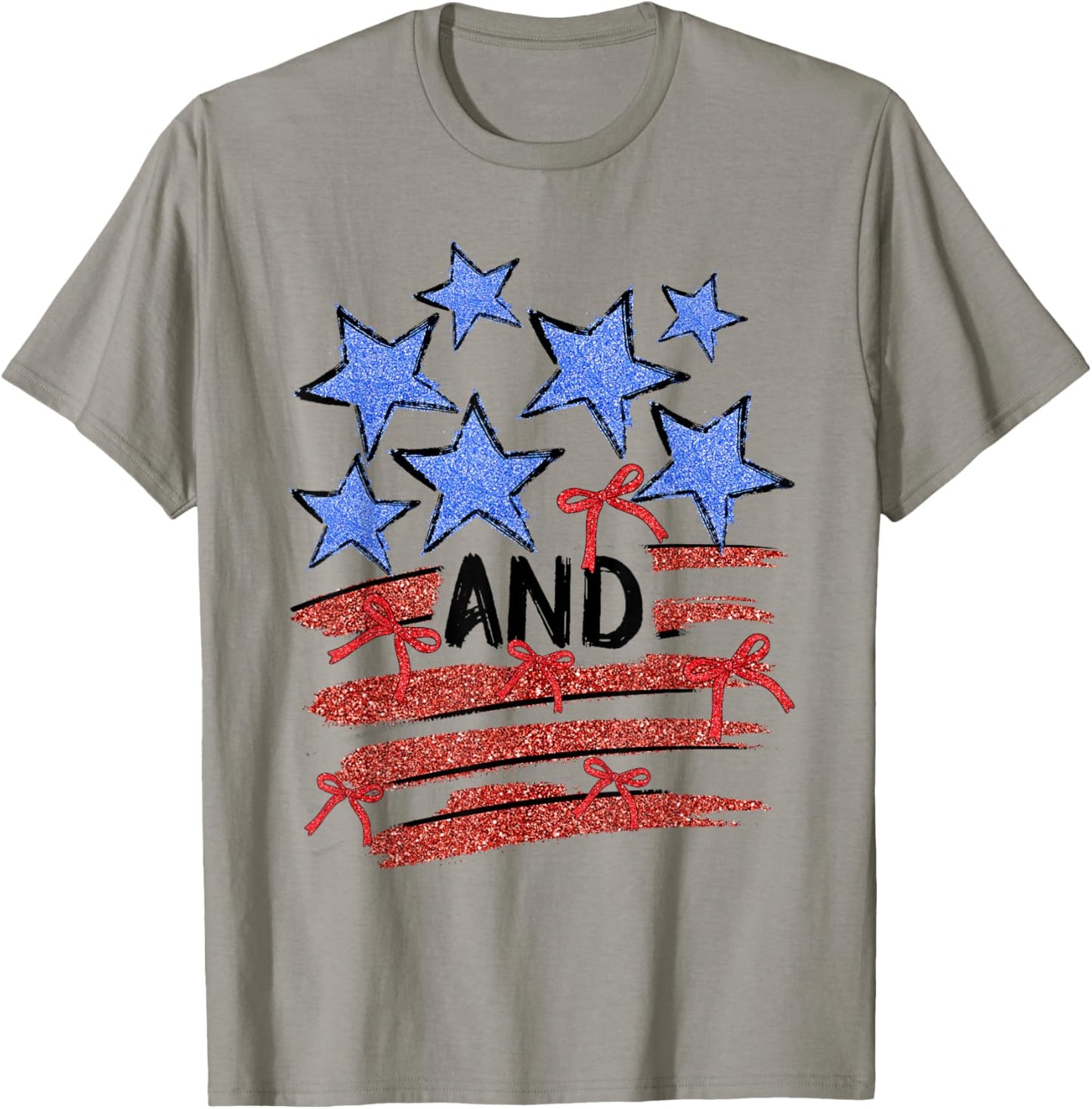 Coquette USA Patriotic American Flag 4th of July T-Shirt - T-Shirt | Sand