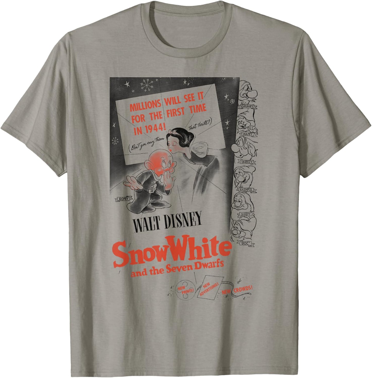Disney Snow White Vintage Movie Poster T-Shirt - T-Shirt | Sand