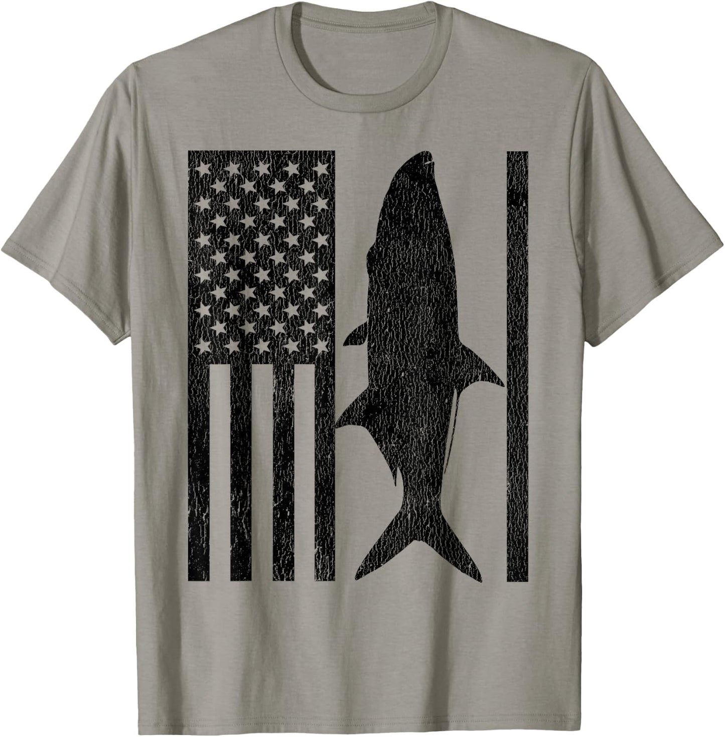 Tarpon Fishing - American Flag Tarpon Fisherman T-Shirt - T-Shirt | Sand