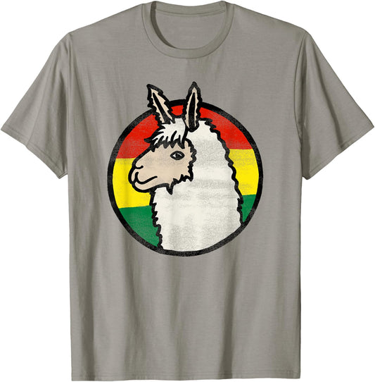 BOLIVIA Bolivian Flag Travel Souvenir Alpaca T-Shirt - T-Shirt | Sand