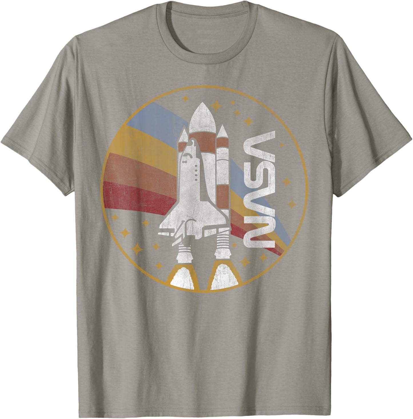 NASA Shuttle Launch with Rainbow C1 T-Shirt - T-Shirt | Sand