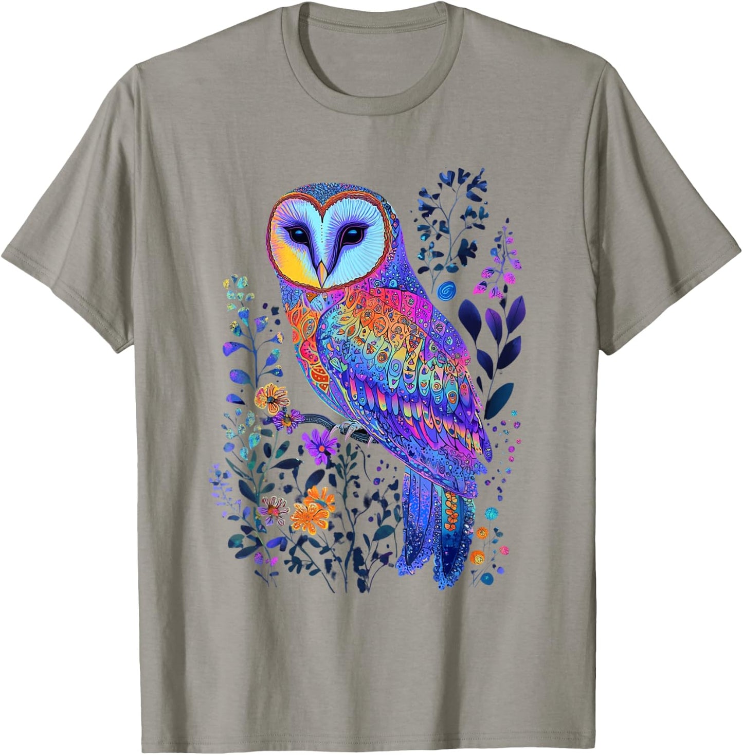 Aesthetic Barn Owl Graphic Cute Bird Women Girls T-Shirt - T-Shirt | Sand